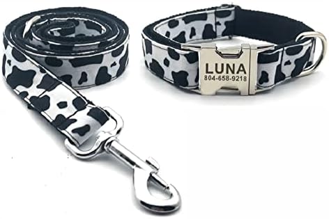 Personalizirani uzorak krava za kućne ljubimce prilagođeni id štene podesivi mačji dodatak crno bijelo osnovni ogrlice za pse set set