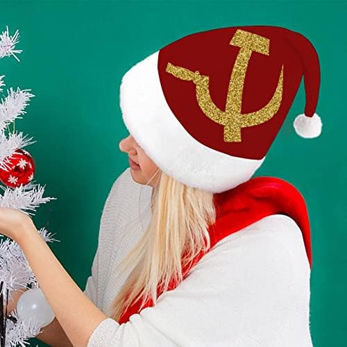 Srp i čekić SSSR Božićni šešir šešir Djeda Mraza smiješni Božićni šeširi šeširi za zabave za žene / muškarce