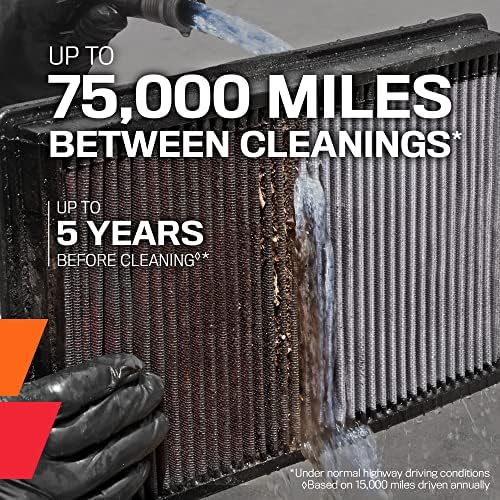 K&N motorni zračni filter: za višekratnu upotrebu, očistite svakih 75 000 milja, za pranje, zamjenski automobil zraka: Kompatibilan