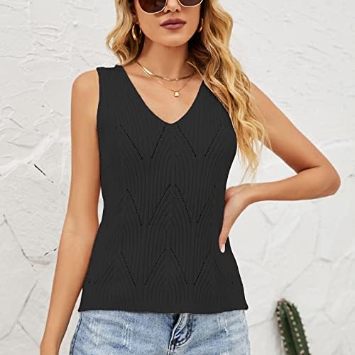 Oplxuo Womens v Neck Trung Tops Summer Bendlevess Rebrad Pleted Out Out Casual Slim fit majice Strething Cami džemper prsluk