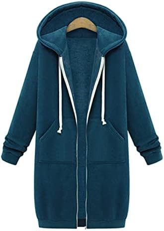 Ženski kaputa s kapuljačom moda Čvrsta boja plus size fleece umetni džepni zatvarač casual midi dukvica bombardera jakna