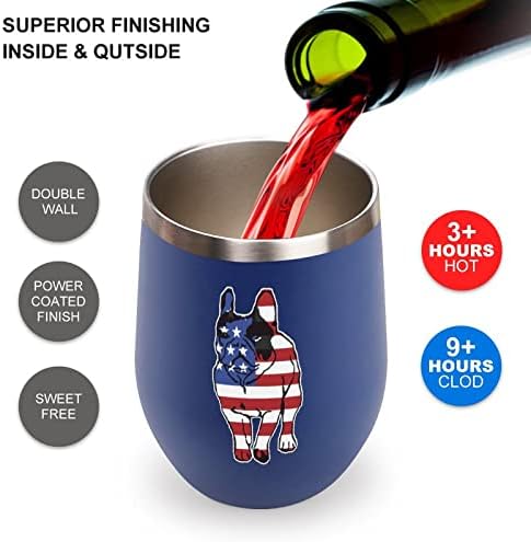 Patriotski buldog američka zastava Tumbler šalica Vakuum izolirana šalica šalica za kavu od nehrđajućeg čelika boca za kavu s poklopcem