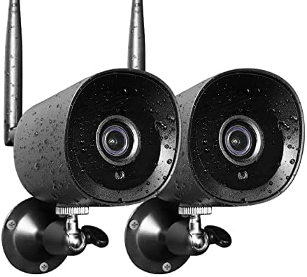 Sigurnosne kamere ožičene vanjske - 2pack 1080p noćni vid Wifi kamere za kućnu sigurnost, IP66 Vodootporna kamera za nadzor s AI otkrivanjem