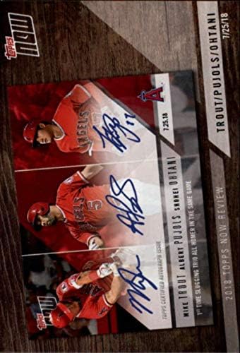 2019 Topps 2018 Topps Now Review TN-9 Mike Trout/Albert Pujols/Shohei Ohtani Los Angeles Angels MLB Trading Card