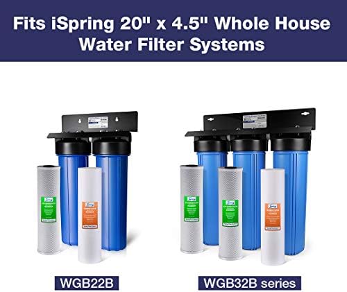 ispring fp220bx2 Visoki kapacitet x 4,5 ”za zamjenu vode za zamjenu vode Filter sedimenta, 20 mikrona, 2 brojanja, bijelo