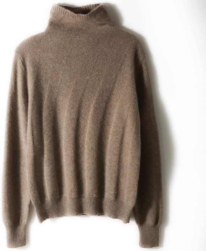 Zimske dame visoki vrat pleteni kašmir džemper vitki pulover dugi rukavi labavi gornji vuneni dno košulje