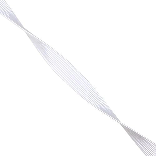 Ravna elastična zanatska traka Mandala, pletena elastična traka, rola kabela za šivanje i obrt; 3/8 10 mm 50 jardi bijele boje