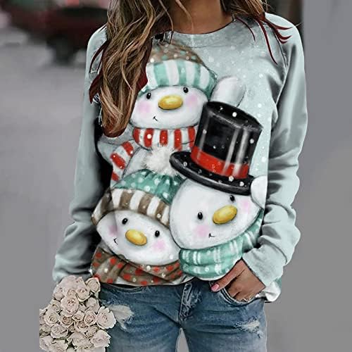 Smiješno slatke božićne džempere za žene obučene snjegovića print zima jesen Ubdershirt labave haljine božićne tunike vrhovi
