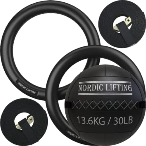 Set gimnastičkih prstenova za nordijsko hodanje sa zidnom loptom od 30 kilograma