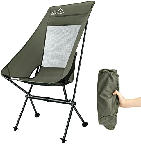 Club nommas kampiranje s certificiranom tkaninom od cordura - visoki bek | Lagane preklopne stolice, kompaktne vanjske stolice za planinarenje,
