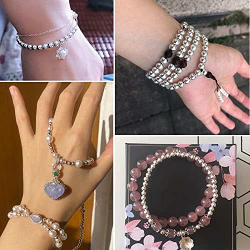 100 komada autentične perle od 925 sterling srebra s okruglom kuglicom od 2 mm sitne razmaknice za izradu nakita, labave perle za narukvicu