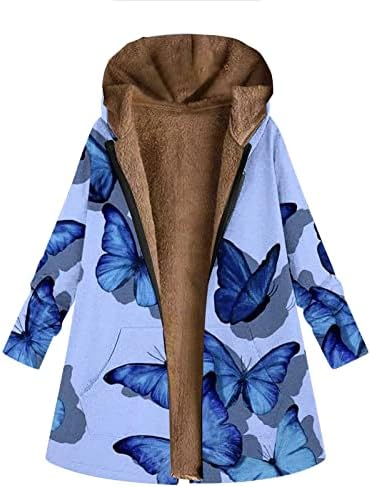 Twgone ženske zimske jakne runo postrojena zip up kapuljača shrpa obložena tople jakne zimska odjeća vanjska odjeća