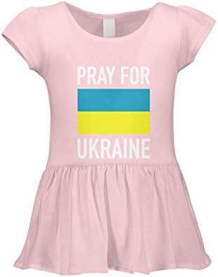 Tcombo Moli za Ukrajinu - Ukrajinski ponos novorođenčad/mališana haljina za bebe rebra
