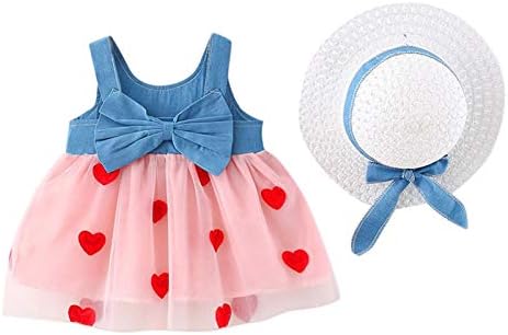 Srce djevojke patchwork Set slamday šešir odjeća za dječji traper kapica mališani za djevojke i set haljina za djevojčice mališana