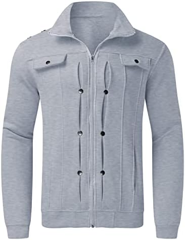 Muška jesenska i zimska modna ležerna patentna zatvarača Čvrsta džempera s kapuljačom tanka baršunasta jakna Zimska flanel