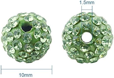 Rhinestone glinene perle, 50kom 10mm polaganje disko kugle okrugli češki kristal polimerna glina rhinestone Perla šarm za naušnice