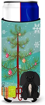 Caroline's Treasures bb4232muk Sretan božićno drvce pekinse crni ultra zagrljaj za tanke limenke, može hladni zagrljaj zagrljaja za