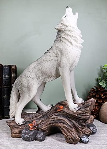 Ebros poklon veliki krikovi noći zavijajući alfa sivi vuk kip 12 visoka tajanstvena mjesečina molitve vukovi totem zbirka duha direwolf