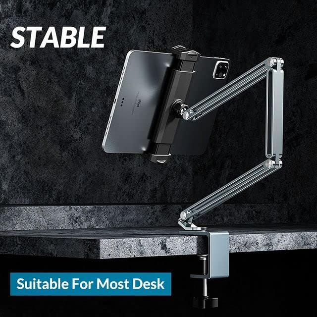 IFlex aluminijski držač tableta, postolje za stezanje stola, fleksibilna dugačka ruka 720 ° okretni kompatibilni iPad mini, iPad Pro,