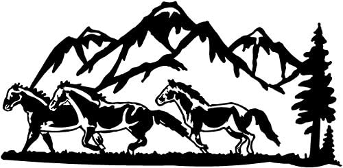 Samo za zabavu Black - 7 x 3,5 konji koji trče planine Prikolica Konj vinil naljepnica naljepnica naljepnica, prozori, automobili,
