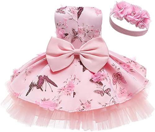 Idopip cvjetna djevojčica šljokica Bowknot v-back tutu haljina za djecu Baby princeza Pageant vjenčana rođendanska haljina s trakom