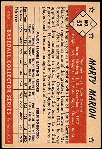 1953. Bowman 52 Marty Marion St. Louis Browns VG/EX+ Browns