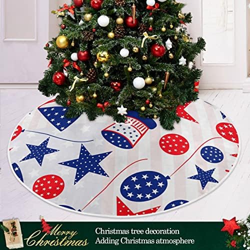 Alaza 4. srpnja ukras suknje Patriotska suknja, malog ukrasa suknje za božićno drvce 35,4 inča s 4. srpnja Američki Dan neovisnosti