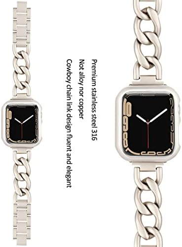 Dlando Pink Scrunchie Band kompatibilan s Apple Watch 38 mm Starlight Chain Band kompatibilan s Apple Wattom 41 mm