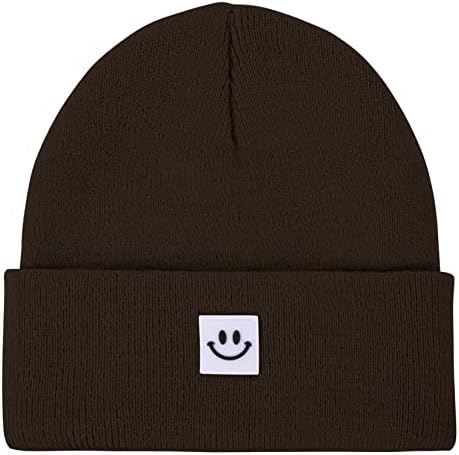 Century Star Smiley Face Beanie šeširi za muškarce Beanie Women Pleteni zimski šeširi manžeti kapica lubanja mekana topla crna skija