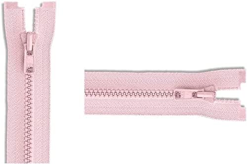 YKK 3 oblikovani vislon ružičasta lagana jakna odvajajući patentni zatvarač - odaberite svoju duljinu - boja: ružičasta 513 - napravljena