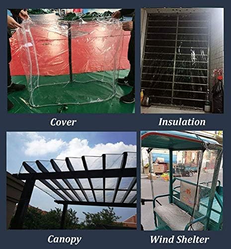 LXX višenamjenska višenamjenska tarpaulin-tarpaulin zadebljavaju se 0,5 mm prozirna vodootporna tarena s ojačanim rubovima, veranda/prozor/cvjetovi