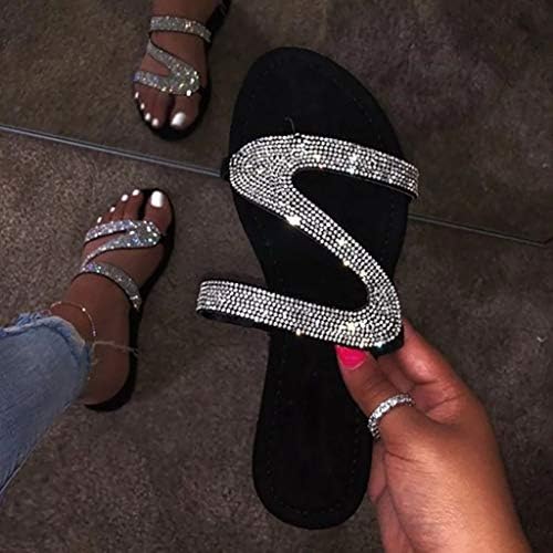 Masbird flip flop sandale za žene, ženske ljetne kristalne ravne sandale papuče casual udobna plaža rimske sandale cipele
