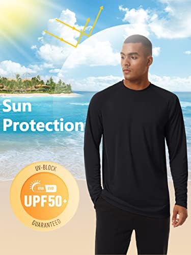 Muška majica za zaštitu od sunca od 50 + dugih rukava s UV zaštitom lagana majica za plivanje protiv osipa Brza suha vanjska majica