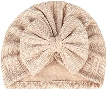 Pokrivala za glavu za djevojčice od 0 do 24 mjeseca, Pamučna i lanena kapa, kapa za bebe s velikim lukom, Dječji tuš