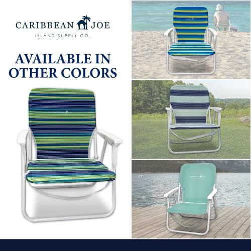 Karipski Joe sklopiva stolica na plaži, 1 položaj lagana i prijenosna preklopljiva vanjska kampijska stolica s nosačem, plavom i limetom