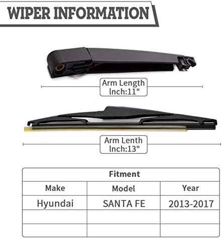 Hodee stražnji brisač za maticu za ruke set za zamjenu za Hyundai New Santa Fe 2013-2017, dijelovi pribora za poklopac stražnjeg brisača,