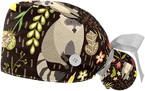 Svinjske životinje 2 PC -a podesivi šeširi s gumbima i poklopcima za kravate vrpce za vrpce za znoj