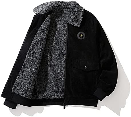 Dudubaby Sportska jakna za muške muške plišane jakne zadebljane jakne jakne velike veličine Čvrsta boja u boji labav jakna
