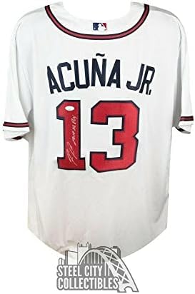 Ronald Acuna Jr 2018 NL Roy Autographed Atlanta Braves Nike Baseball Jersey JSA - Autografirani MLB dresovi