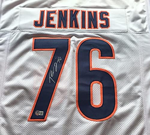 Teven Jenkins potpisao je autograpd bijeli nogometni dres s Beckettom Coa - Chicago Bears uvredljivi pribor - Veličina XL