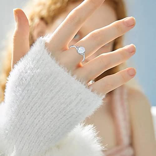 Modni prstenovi Bijela vatra Opal CZ Silver Modni ovalni prsten Ženski vjenčanje kubični cirkonijski nakit za žene djevojke