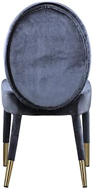 Ikonična kućna stolica za blagovanje s ovalnim naslonom i bez naslona za ruke, prekrivena baršunom, drvo zlatne boje, noge s metalnim