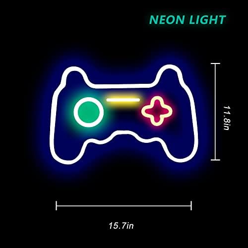 JSSNK LED igra Neon Sign GamePad oblikovanje LED Sign Light Gamer Poklon za djevojčice i dječake Upravljanje dekor spavaće sobe zid