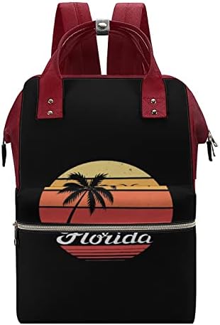 Florida Palm Sunset Pelena s pelenom ruksak vodootporna mamina torba Veliki kapacitet ruksak