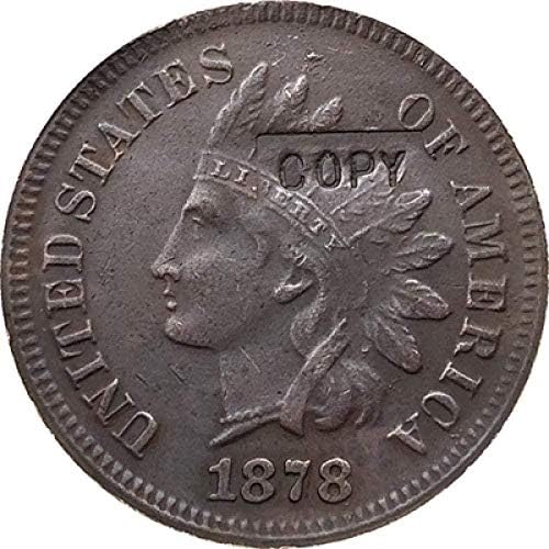 1878. Indijski glavi Centi Coin Kopiraj kopiju ukrasa Zbirke poklona