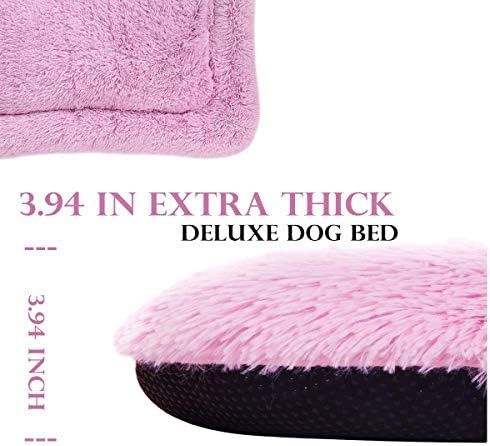 Poohoo mekani plišani pseći krevet, krevet za pseće sanduk jastuk za kućne ljubimce jastuk za pranje kreveta, bez klizanja sanduka