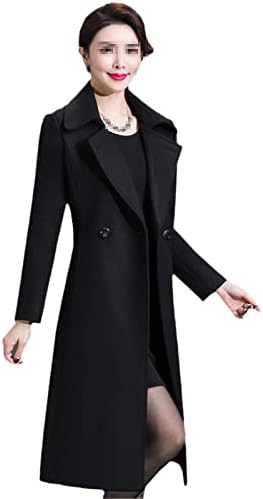 Zimska žena vuna kaput dugi rukavi ležerna vunena mješavina ženska vintage kaputa čvrsti elegantni kaput vanjska odjeća
