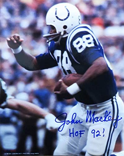 John Mackey potpisao je Colts s nogometnim 8x10 fotografija s Hof'92