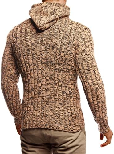 Leif Nelson Slim pulover džemperi za muškarce s kapuljačom - muški pleteni džemper