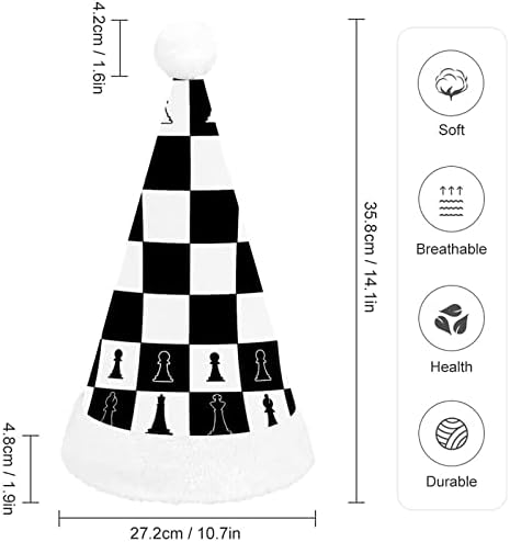 Crno-bijeli izgled šahovnice Božićni šešir Djeda Božićnjaka za crveni Božićni šešir blagdanske usluge Božićni pribor za blagdanske